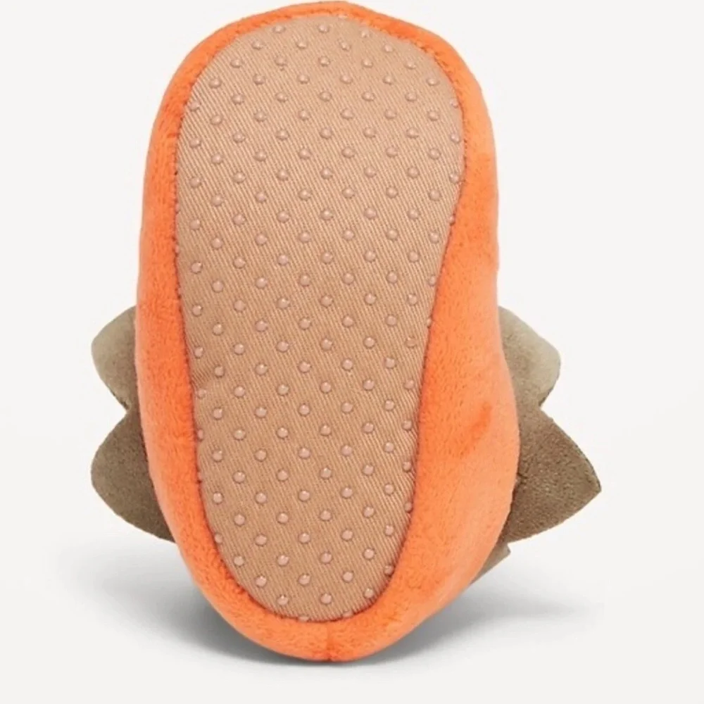 Festive Orange Pumpkin Baby Slippers